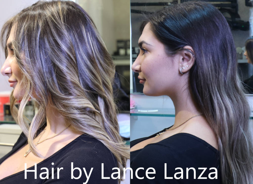 Terrific Balayage on Dark Brown hair. Nice subtle color change. long  framing layers | Lance Lanza
