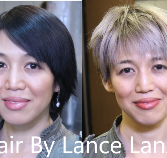 Ombre' hair color. CreatedBlack Roots  Platinum Grey hair color on Black.  By Lance Lanza