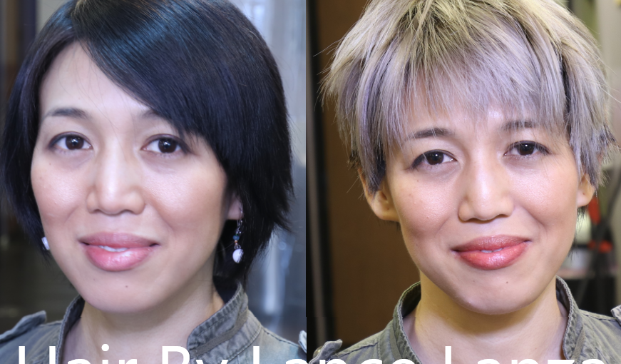 Ombre' hair color. CreatedBlack Roots  Platinum Grey hair color on Black.  By Lance Lanza